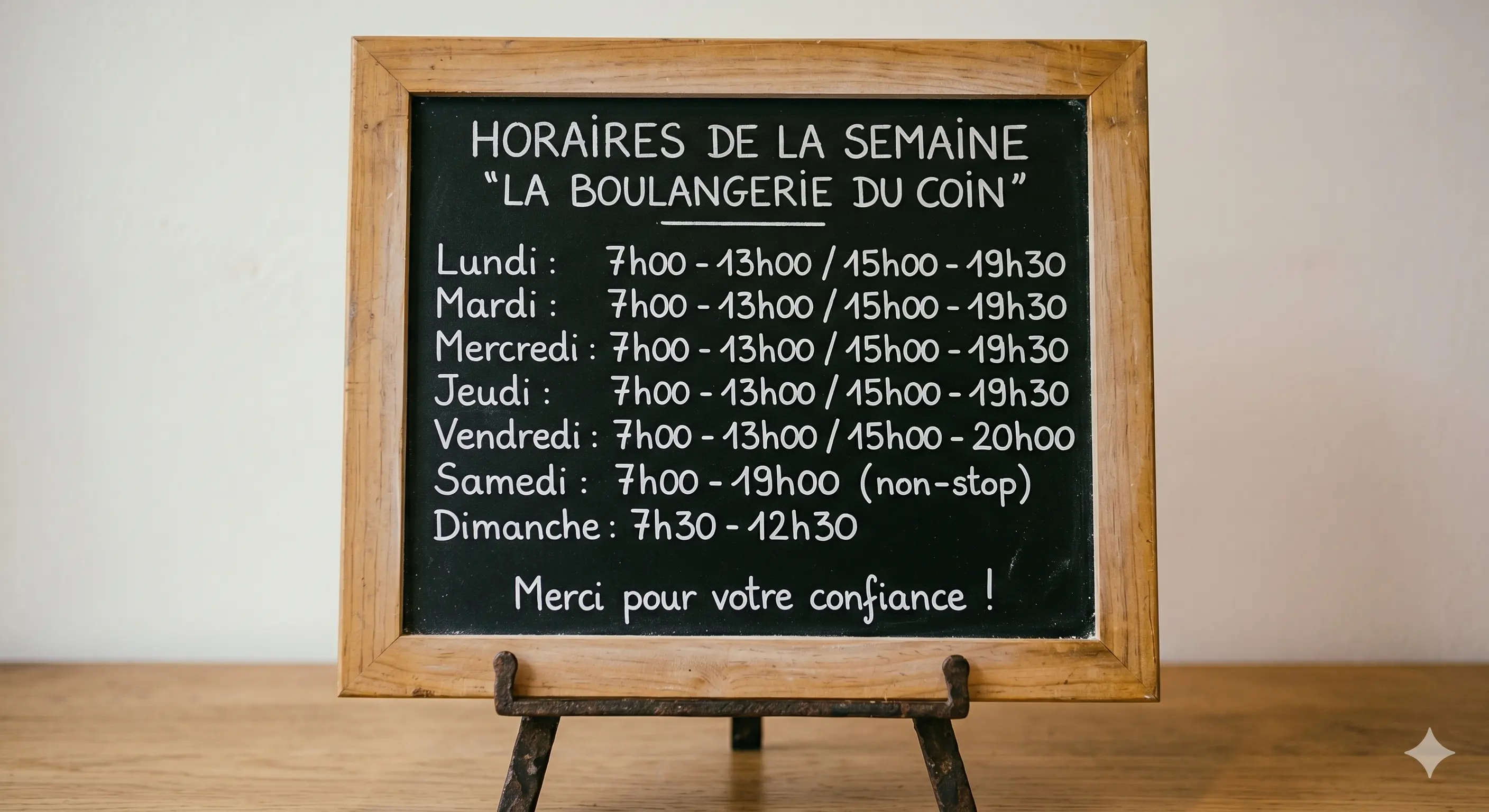 Ardoise horaires