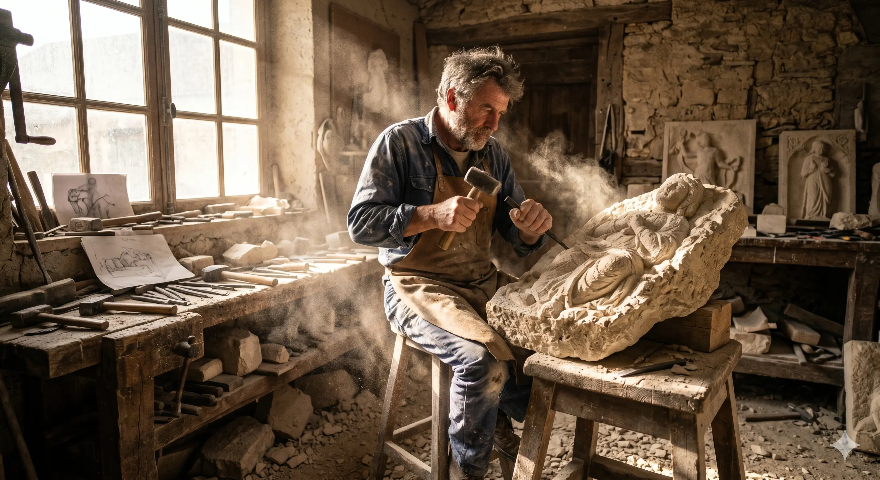 Portrait de l’artisan tailleur de pierre